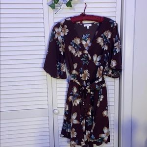 Wrap around flower dress